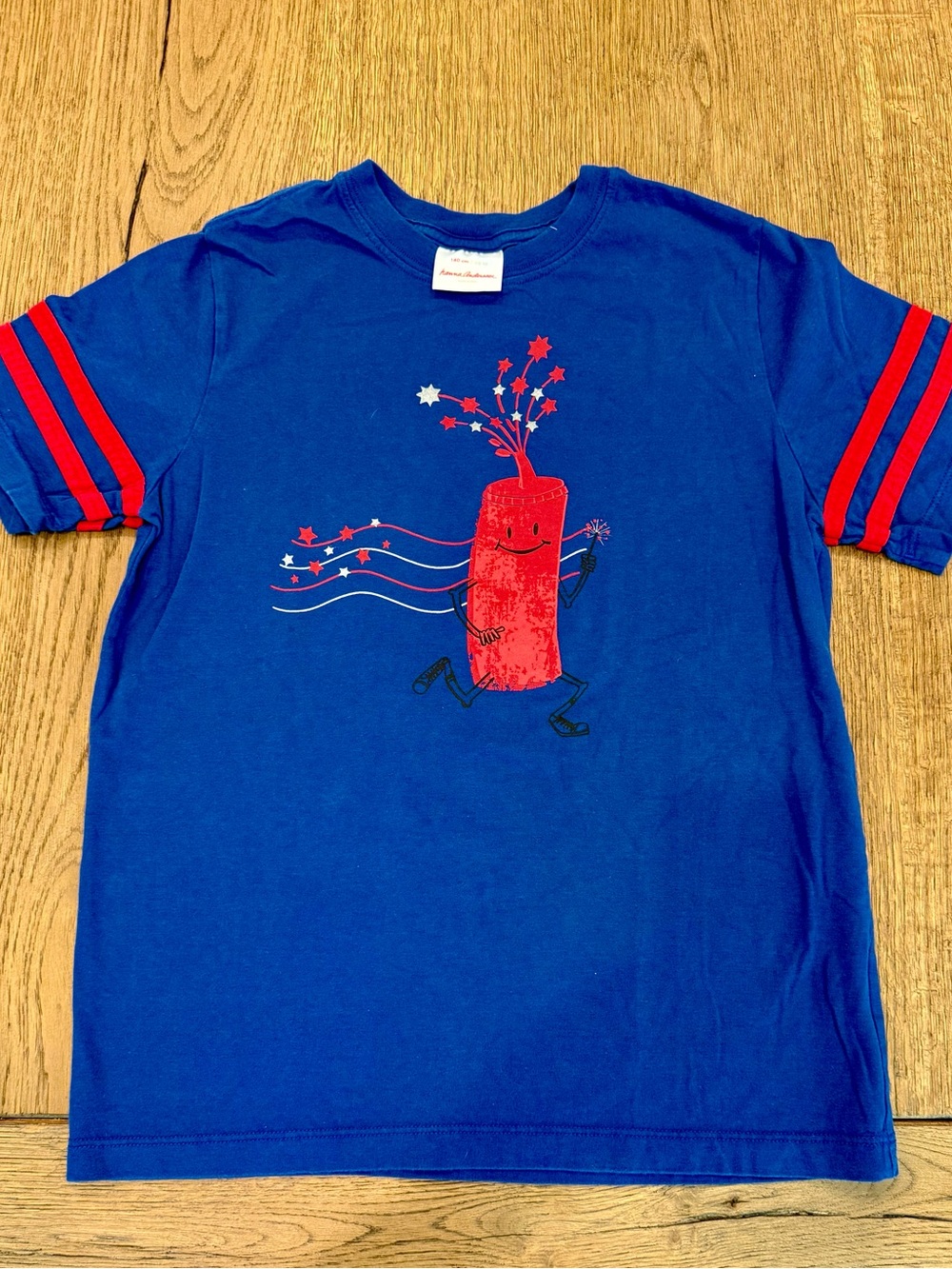 Hanna Andersson Patriotic Firecracker Graphic Tee Boys Size 10 (140)